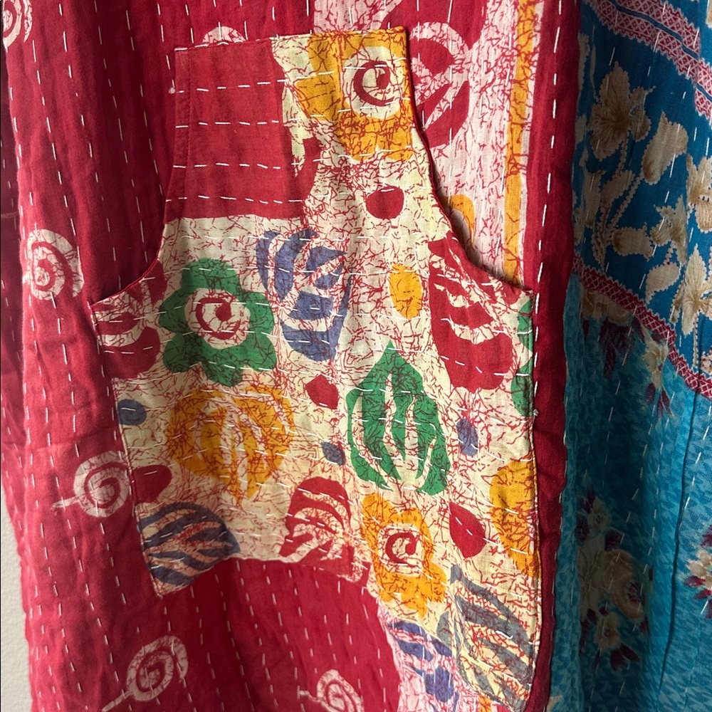 New- Shes1oak Kantha long top/dress hoodie - Picture 2 of 5